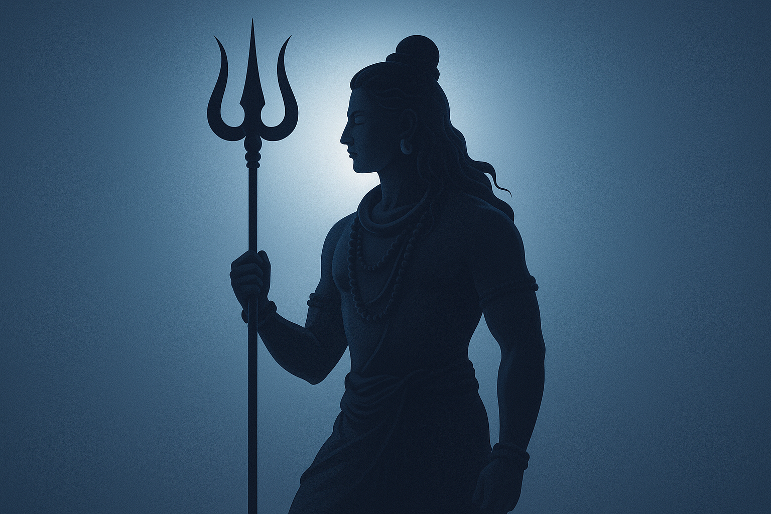 Welcome to LordShivaImages.com 2 Mahadev silhouette holding trident with glowing aura
